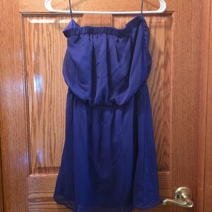 Express Strapless Dress in Deep Blue